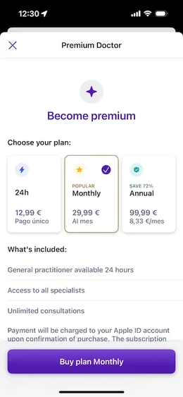 MediQuo app — medical chat screen on iPhone