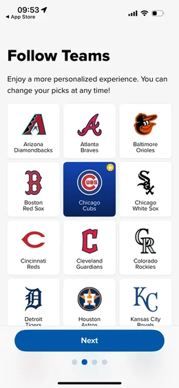 MLB app — game detail screen on iPhone