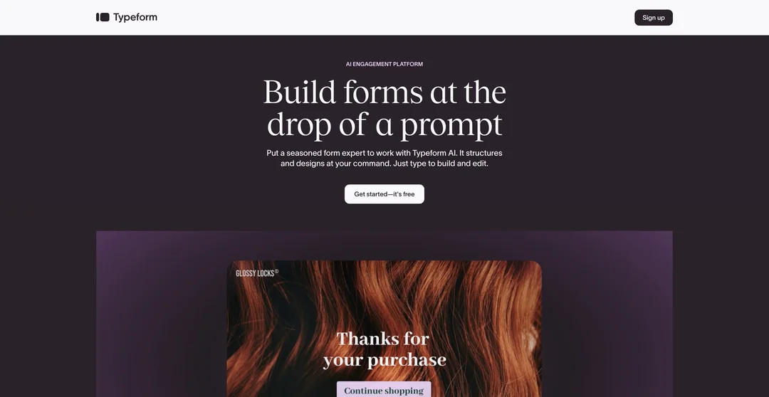 Typeform — form builder web interface screenshot
