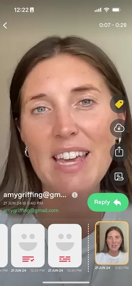 VideoAsk app — conversation flow screen on iPhone